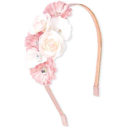 

Girls Rhinestud Flower Headband - Pink - The Children's Place
