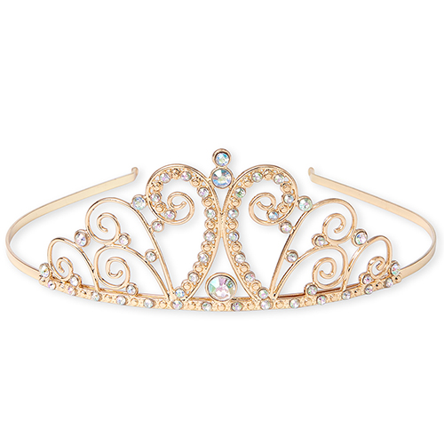 

Girls Rhinestud Tiara Metal Headband - Metallic - The Children's Place