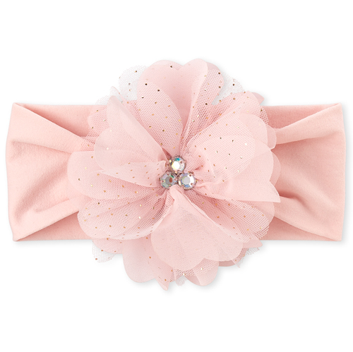 

Baby Girls Toddler Glitter Mesh Flower Headwrap - Pink - The Children's Place