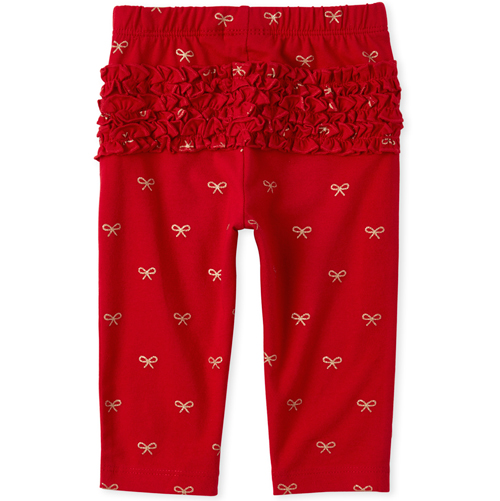 

Newborn Baby Glitter Bow Ruffle Leggings - Red - The Children's Place