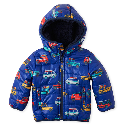 

s Baby And Toddler Boys Car Warmcore Primaloft Puffer Jacket - Blue - The Children's Place