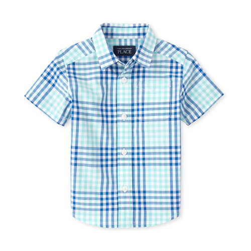 

s Baby And Toddler Boys Plaid Poplin Matching Button Down Shirt - Green - The Children's Place