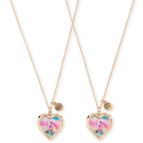 

Girls Lenticular Unicorn Locket Bff Necklace 2-Pack - Multi - The Children's Place