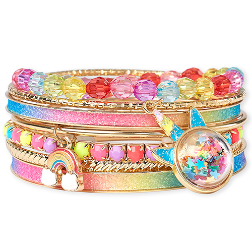 

Girls Shakey Unicorn Bangle Bracelet 7-Pack - Multi - The Children's Place