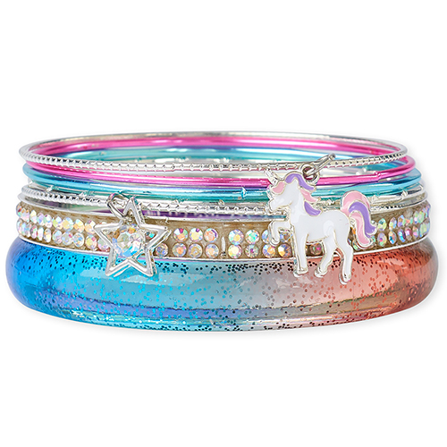 

Girls Glitter Unicorn Bangle Bracelet 7-Pack - Multi - The Children's Place