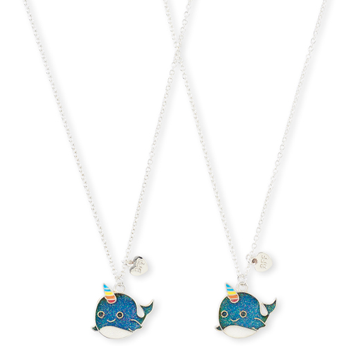 

Girls Glitter Mood Narwhal Bff Necklace 2-Pack - Multi - The Children's Place