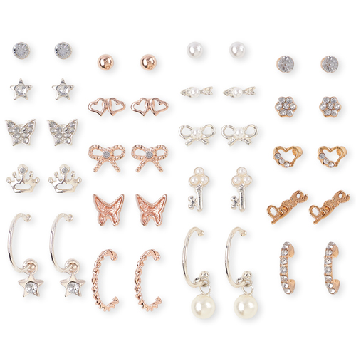 

Girls Rhinestud Love Earrings 20-Pack - Multi - The Children's Place