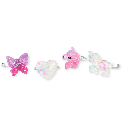 

Girls Glitter Unicorn Adjustable Ring 4-Pack - Multi - The Children's Place