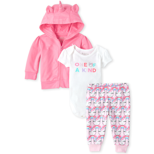 

Newborn Baby Unicorn 3-Piece Playwear Set - Pink - The Children's Place