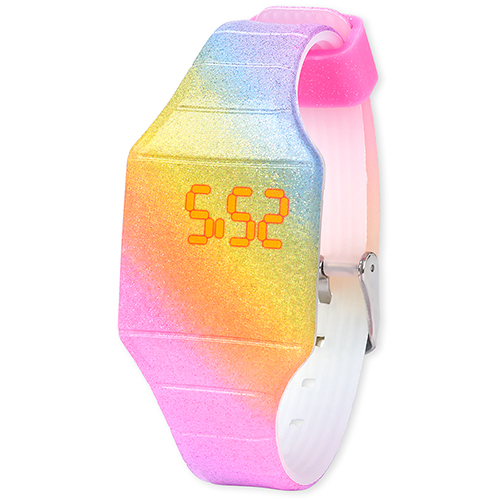 

Girls Glitter Rainbow Digital Watch - Multi - The Children's Place