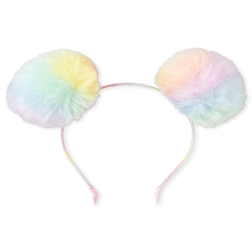 

Girls Rainbow Faux Fur Pom Pom Headband - Multi - The Children's Place