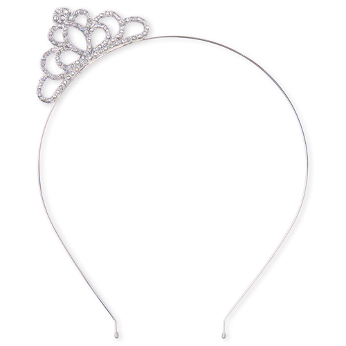 

Girls Rhinestud Tiara Headband - Metallic - The Children's Place
