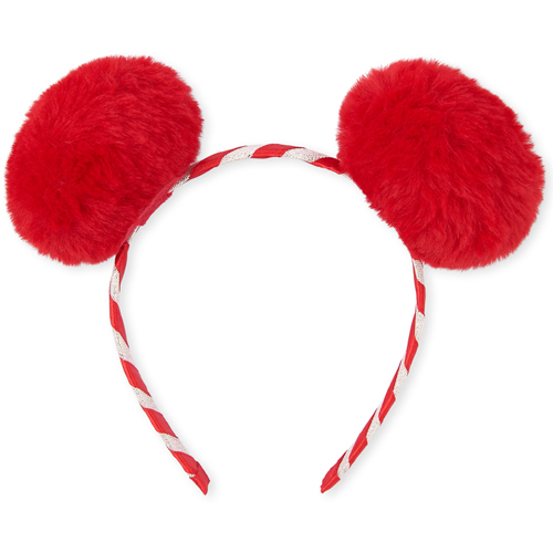 

Baby Girls And Toddler Glitter Candy Cane Pom Pom Headband - Red - The Children's Place