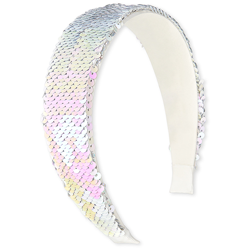 

Girls Flip Sequin Light Up Headband - White - The Children's Place