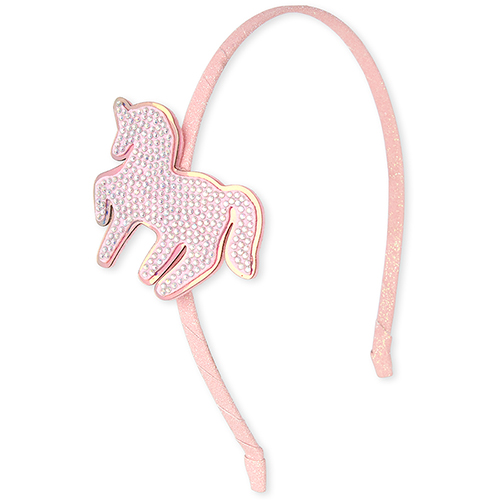 

Girls Rhinestud Unicorn Headband - Pink - The Children's Place