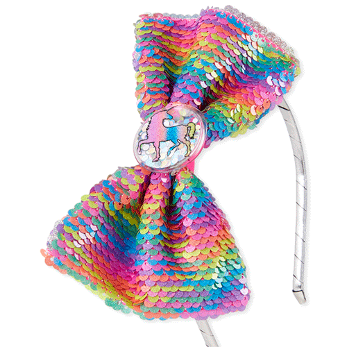 

Girls Shakey Unicorn Flip Sequin Bow Headband - Multi - The Children's Place