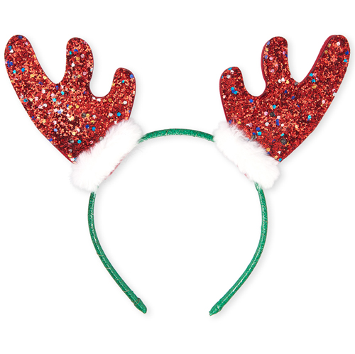 

Girls Glitter Antlers Light Up Headband - Red - The Children's Place