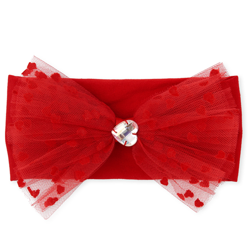 

Baby Girls Toddler Flocked Bow Headwrap - Red - The Children's Place