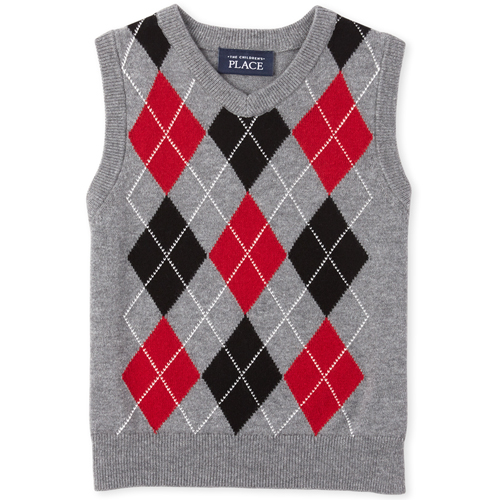 

s Baby And Toddler Boys Argyle Sweater Vest - Gray - The Children's Place