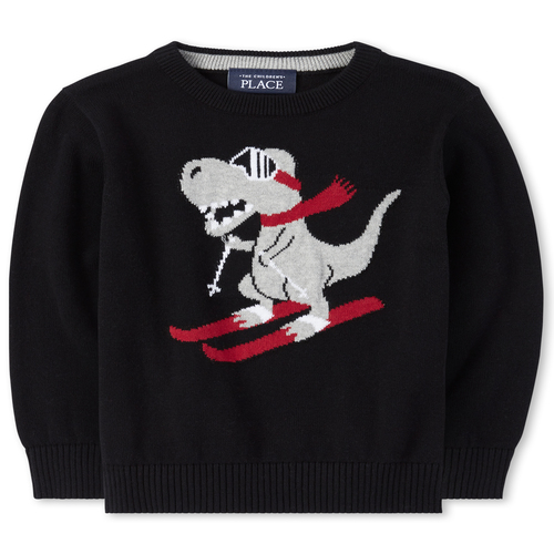 

s Baby And Toddler Boys Graphic Sweater - Black - The Children's Place