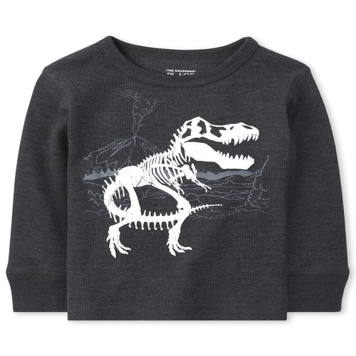 

s Baby And Toddler Boys Puff Print Thermal Top - Black - The Children's Place