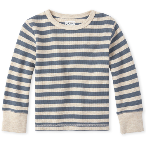 

s Baby And Toddler Boys Striped Thermal Top - Gray - The Children's Place