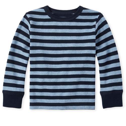 

s Baby And Toddler Boys Striped Thermal Top - Blue - The Children's Place