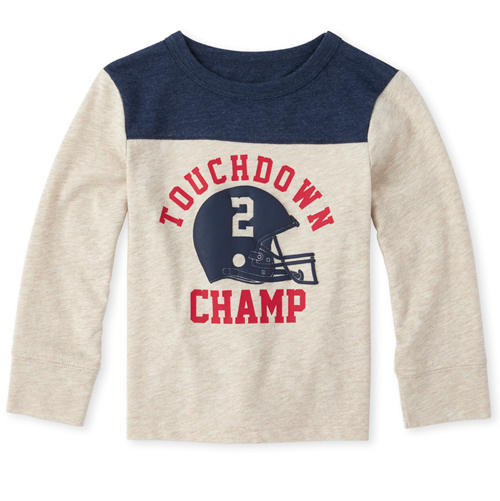 

s Baby And Toddler Boys Contrast Yoke Top - Gray - The Children's Place