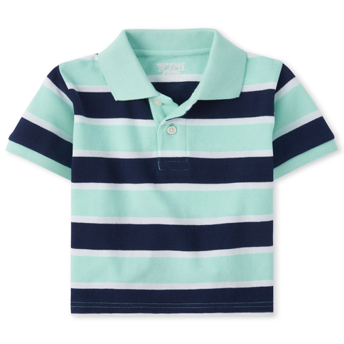

s Baby And Toddler Boys Striped Matching Pique Polo - Green - The Children's Place