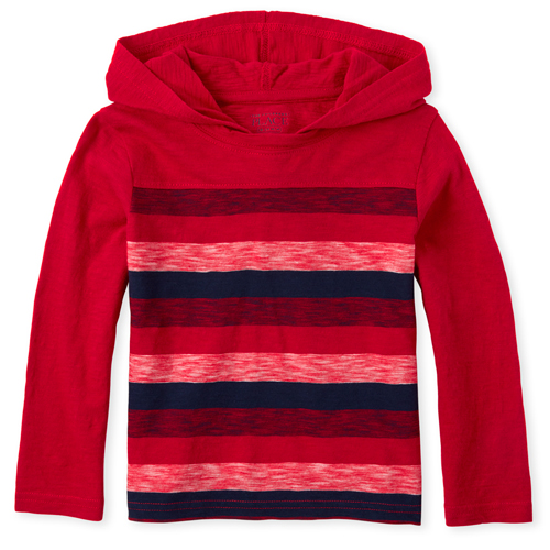 

s Baby And Toddler Boys Striped Hoodie Top - Red - The Children's Place