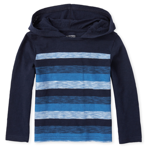 

s Baby And Toddler Boys Striped Hoodie Top - Blue - The Children's Place