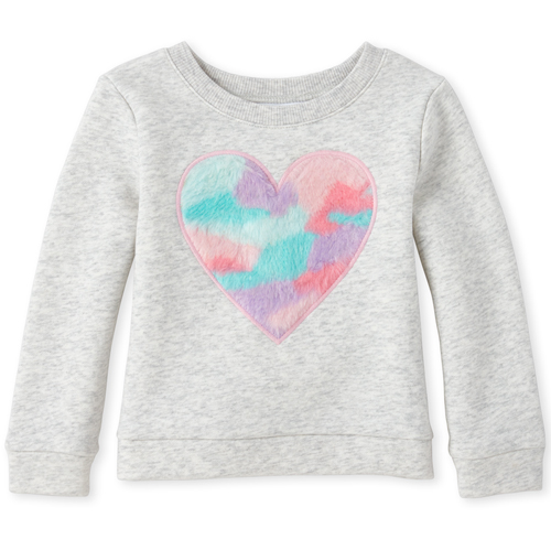 

s Baby And Toddler Active Faux Fur French Terry Sweatshirt - Gray - The Children's Place