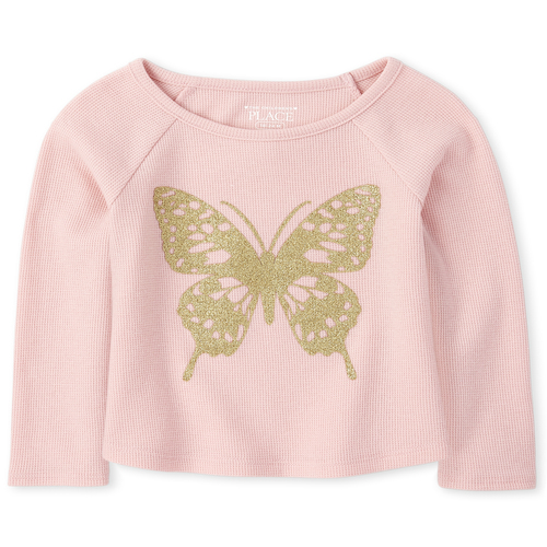 

s Baby And Toddler Glitter Thermal Top - Pink - The Children's Place