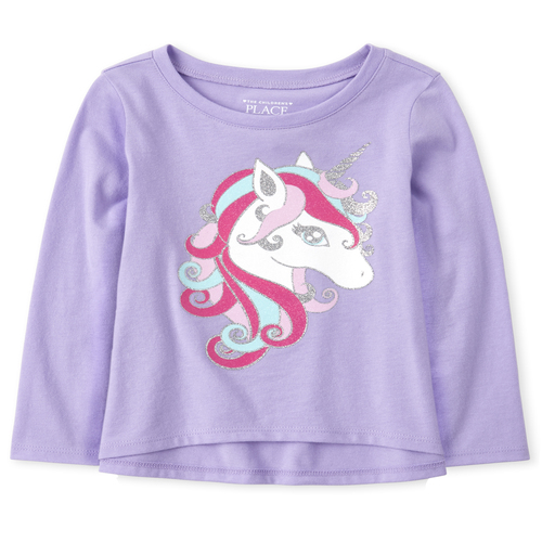 

s Baby And Toddler Glitter High Low Top - Purple - The Children's Place