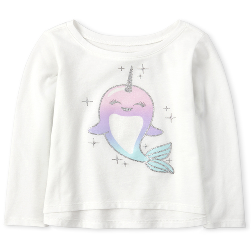 

s Baby And Toddler Glitter High Low Top - White - The Children's Place