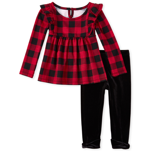 

s Baby And Toddler Buffalo Plaid Leggings Set - Black - The Children's Place