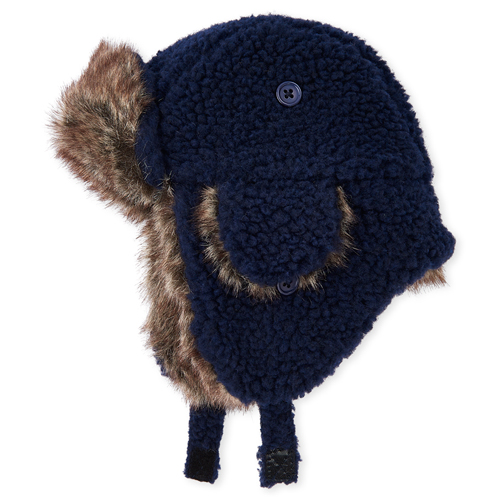 

Baby Boys Toddler Boys Sherpa Trapper Hat - Blue - The Children's Place