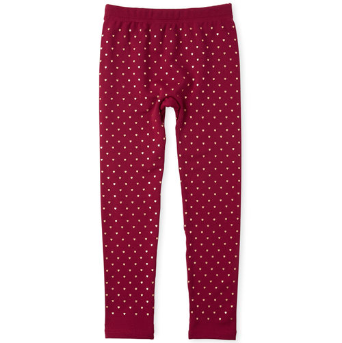 

Girls Print Fleece Lined Leggings - Pink - The Children's Place