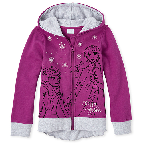 

Girls Disney Frozen 2 Anna And Elsa Fleece Zip Up Hoodie - Purple - The Children's Place