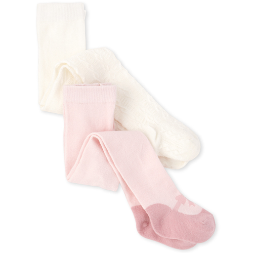 

s Baby Cable Knit Tights 2-Pack - Pink - The Children's Place