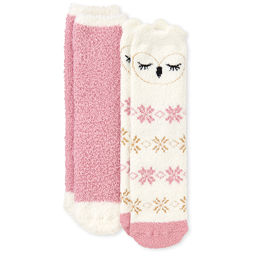 

Girls Glitter Owl Cozy Socks 2-Pack - Multi - The Children's Place