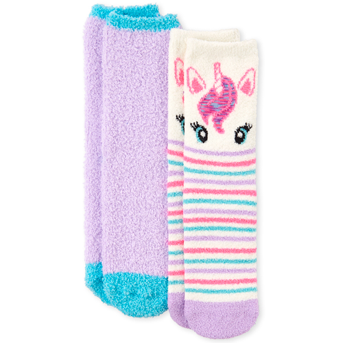 

Girls Unicorn Cozy Socks 2-Pack - Multi - The Children's Place