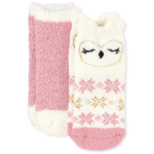 

s Toddler Glitter Owl Cozy Socks 2-Pack - Multi - The Children's Place