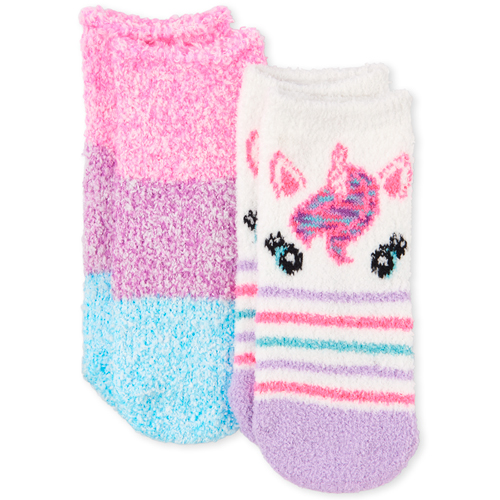 

s Toddler Unicorn Cozy Socks 2-Pack - Pink - The Children's Place