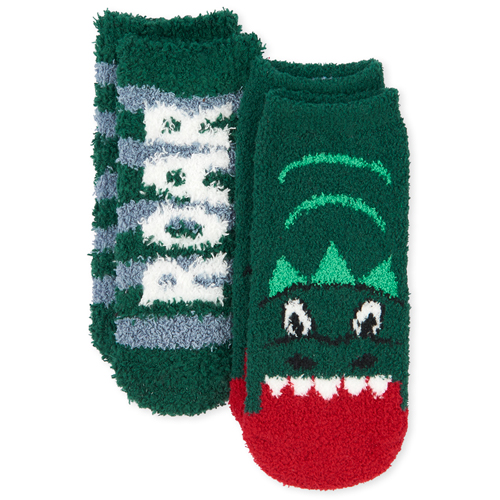 

s Toddler Boys Dino Cozy Socks 2-Pack - Multi - The Children's Place