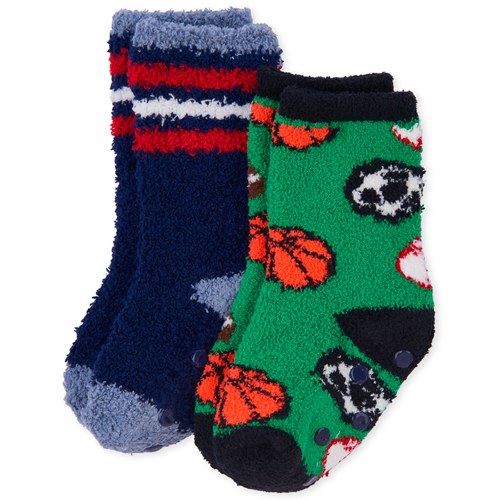 

s Toddler Boys Sports Cozy Socks 2-Pack - Multi - The Children's Place