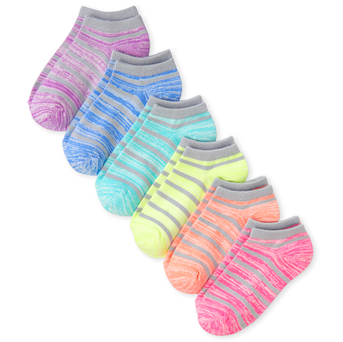 

s Striped Super Soft Ankle Sock 6-Pack - Multi - The Children's Place