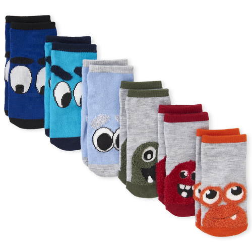 

s Baby And Toddler Boys Monster Midi Socks 6-Pack - Gray - The Children's Place
