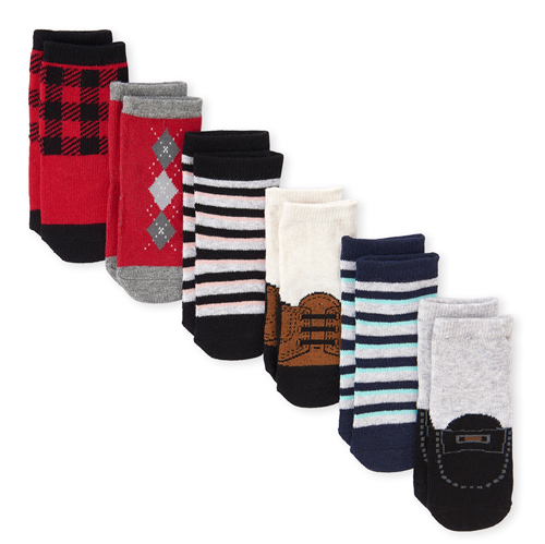 

s Baby Boys Striped Socks 6-Pack - Multi - The Children's Place