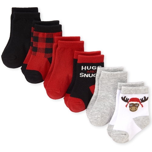 

Newborn Baby Boys Buffalo Plaid Socks 6-Pack - Multi - The Children's Place